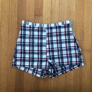 American Apparel Plaid shorts- red white and blue